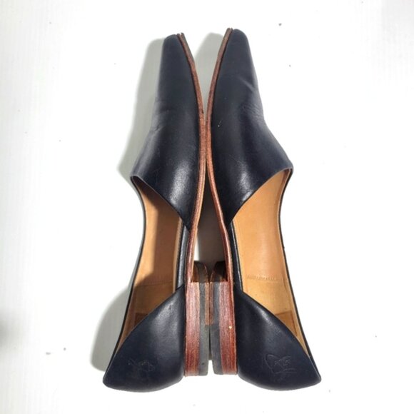 John Fluevog History Marina Pointed Toe D'Orsay Leather Flat Black size 7 - Picture 6 of 9